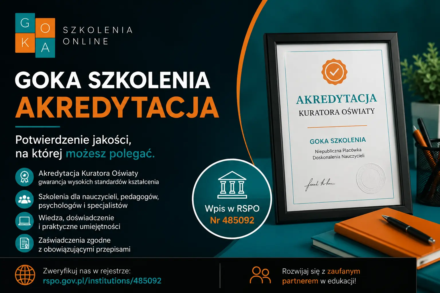 GOKA Szkolenia Akredytacja - sprawdź status placówki i wpis RSPO